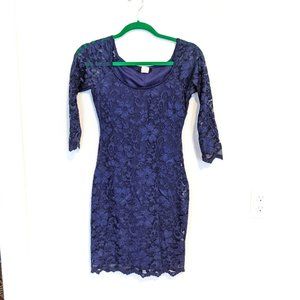 Blue Lace Bodycon Dress
